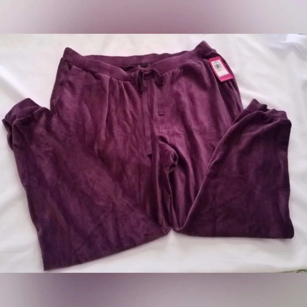 Vince Camuto Purple Corduroy Cotton Blend Drawstring Waist Joggers NwT 2X - Picture 10 of 12